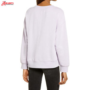 Sudadera de cuello redondo de talla estadounidense de manga larga de algodón pesado coreano Unisex liso de gran tamaño ropa personalizada ropa de mujer - Product Image 4