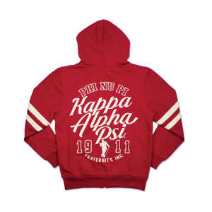 Logotipo personalizado 60% algodón 40% poliéster 350 GSM polar chenilla bordado carmesí KAP cremallera Sudadera con capucha - Product Image 2