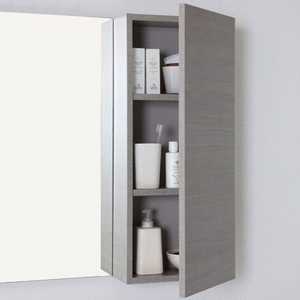 Meuble de salle de bain mural gauche Miami avec portes, profondeur réduite, caractéristiques essentielles - Product Image 5