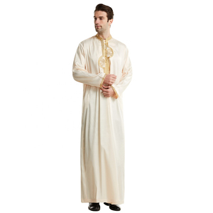 Wholesale Moroccan Embroidery Thobe <b>Islamic</b> <b>Clothing</b> Men Thobe Jubbah Custom Embroidered Traditional Muslim <b>Clothing</b> - Product Image 4