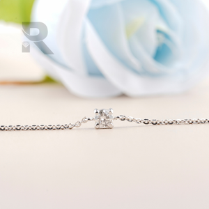 เครื่องประดับที่ละเอียดอ่อนประกาย Solitaire รอบเพชรจี้สร้อยคอของขวัญสีขาวทองสร้อยคอจี้ - Product Image 3