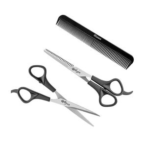 Tijeras profesionales de peluquería de 6 pulgadas, herramientas de salón, tijeras de adelgazamiento del cabello con tornillo fijo, reposapiés para los dedos, hoja de acero inoxidable - Product Image 2