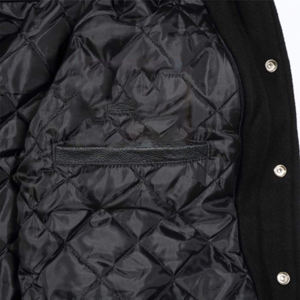 Blouson aviateur en laine de qualité supérieure pour hommes, veste à manches en cuir véritable et souple pour université et lycée - Product Image 4