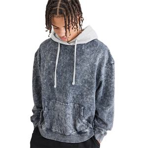 Sweat à capuche tendance effet délavé, streetwear chaud et épais 300 g/m² en coton/polaire, personnalisable pour hommes – Meilleures ventes - Product Image 2