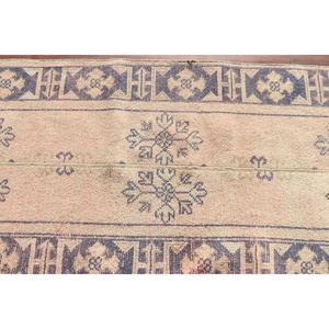 Alfombra Turca Vintage, Alfombra de Pasillo de 2.6x9.2 pies, Alfombra con Borde Azul - Product Image 4