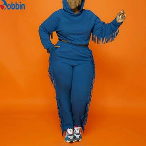 Conjunto Deportivo Informal con Logotipo Personalizado para Mujer, Talla Grande, Estilo Casual, Sudadera con Capucha y Pantalones Deportivos con Borlas, Ropa de Invierno - Product Image 5