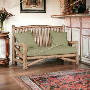 โซฟา2ที่นั่งแบบแยกส่วนทำจากไม้ไผ่หรูหราเป็นมิตรกับสิ่งแวดล้อมกลางแจ้งสไตล์เรียบง่ายสำหรับระเบียงในสวน - Product Image 2