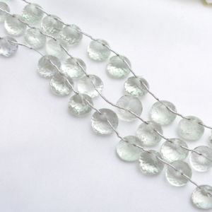 Améthyste verte facettée, coupe fantaisie, 1 brin, pierre précieuse naturelle pour la fabrication de bijoux fins - Product Image 1