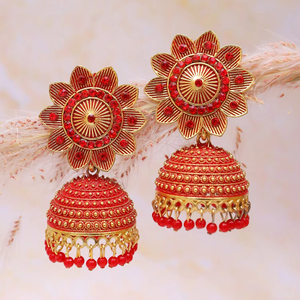 Direct Indian Supplier High Quality Elegant <b>Crystal</b> Studded Floral Jhumki <b>Earrings</b> Oxidised Silver Fashion <b>Stud</b> <b>Earrings</b> - Product Image 1