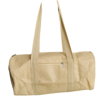 Sac de sport et de voyage en toile de jute naturelle, parfait pour emballer le matériel de fitness et les articles de voyage essentiels