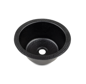 Fregadero de Cocina DIVRIS de Aluminio Negro Martillado a Mano, de un Solo Tazón, Cuadrado, Diseño Moderno, Acabado Pulido, con un Solo Orificio, 12 Pulgadas - Product Image 1