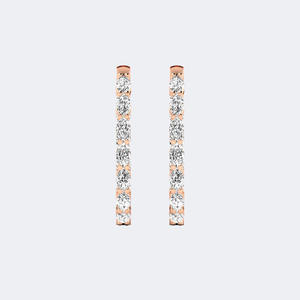 3.90CTW Marquise Diamond Bar Set Eternity <b>Hoop</b> Earrings 14k Gold Lab Grown D Color VVS <b>Large</b> Dangle Jewelry for Women - Product Image 6