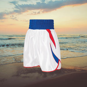 กางเกงชกมวยแบบสั่งทำใหม่เอี่ยม ทนทาน ผ้าไหม/ซาติน แห้งเร็ว น้ำหนักเบา พร้อมโลโก้ด้านหน้า-ขายส่ง - Product Image 2