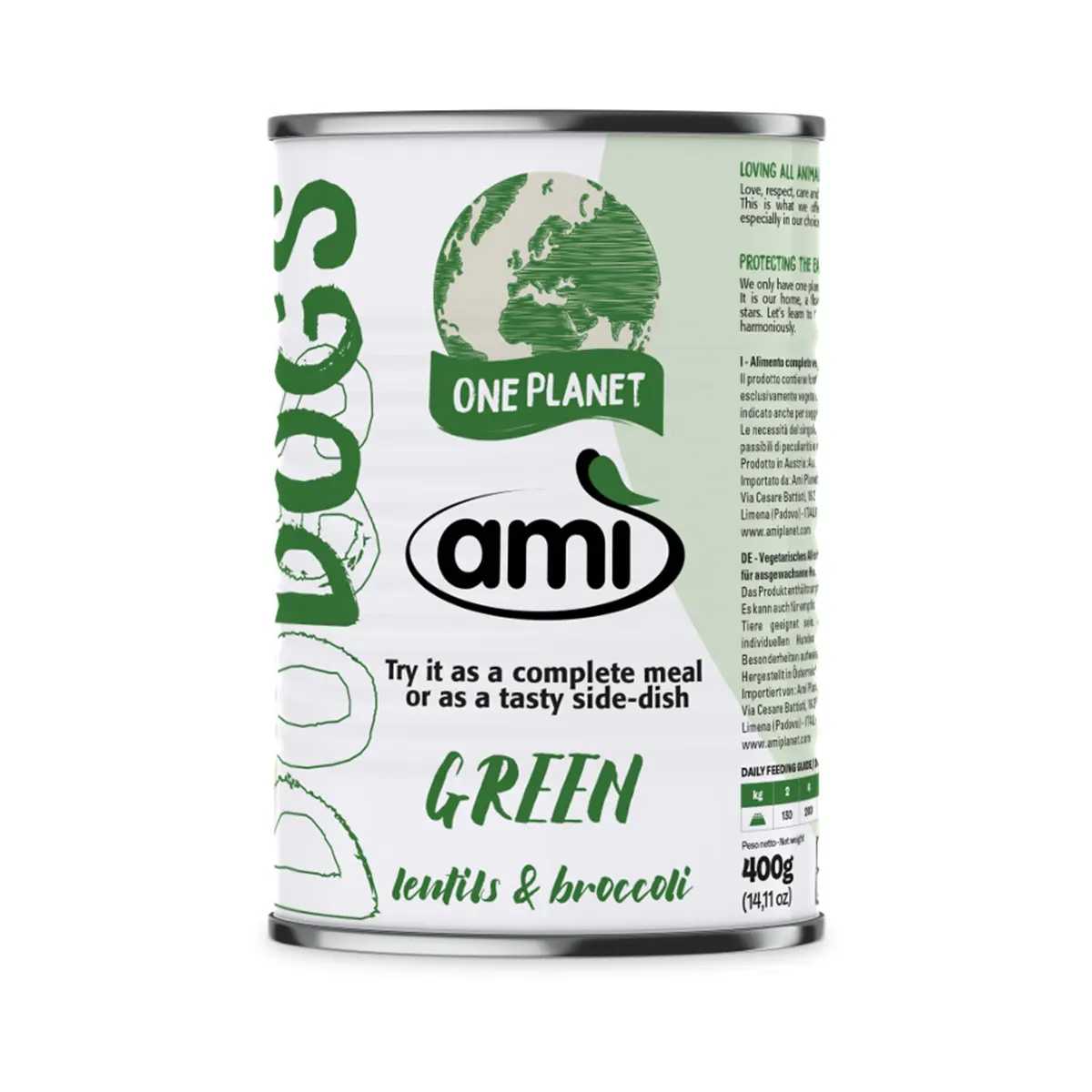 Ami Dog Green Wet อาหารสัตว์เลี้ยงสําเร็จรูปกระป๋องจากพืช 100% สําหรับทุกสายพันธุ์ มื้อและอาหารเสริม