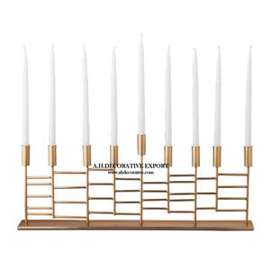 Hot Wedding Gold <b>Candle</b> Holder High Quality Best Selling Gold Antique Menorah Handmade <b>Candle</b> Stand New Style Candelabra 6 Beals - Product Image 3