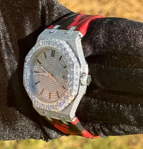 Impresionante Reloj Mecánico con Moissanita VVS, Relojes de Lujo Personalizados con Moissanita, Estilo Hip Hop, para Hombre, Fabricación de Joyería - Product Image 3