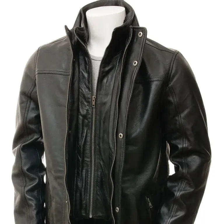 冬のシープスキン紳士本革ジャケット通気性最高品質のファッションメンズブラックウォームヒートブラックレザージャケット