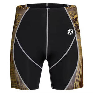 Shorts de compression pour hommes Fitness High Street, taille élastique, respirant, séchage rapide, spandex/polyester, été, personnalisable - Product Image 1