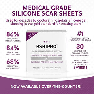 Feuilles de silicone de qualité médicale BSHIPRO au collagène et vitamine E pour la réduction rapide des cicatrices de césarienne, des brûlures, des marques d'acné et des chéloïdes - Product Image 3