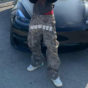 Pantalones Cargo de camuflaje para hombre con bolsillo tejido con logotipo personalizado al por mayor para hombre - Product Image 4