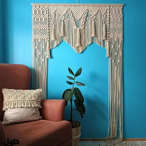 Handmade Bohemian <b>Macrame</b> Wedding Backdrop Boho Decorative Cotton for Parties Vertical Abstract <b>Art</b> Decor for Living Restaurants - Product Image 1
