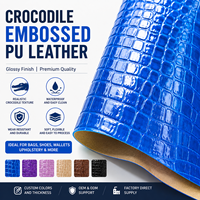 Cuir synthétique imperméable en PU gaufré crocodile, très demandé pour sacs, chaussures et portefeuilles