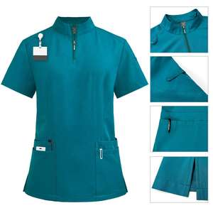 Haute qualité hôpital gommages uniforme ensemble infirmière Polyester Spandex femmes gommage ensembles uniformes soins infirmiers hommes gommages médicaux - Product Image 2