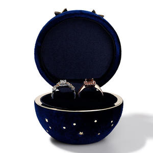 Vintage Handmade Elegant Fabric Leather <b>Ring</b> <b>Box</b>-Jeulia Round Gypsophila Bow-Knot Jewelry Gift <b>Box</b> - Product Image 4
