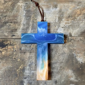 Resin Epoxy Church Cross Cutout with Smooth <b>Edges</b> and Vibrant colors High Quality - Product Image 5