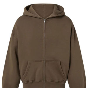 Alta calidad llegada invierno hombres mejor poliéster suelto Casual abrigo grueso cálido en blanco liso media cremallera Sudadera con capucha para hombres - Product Image 4