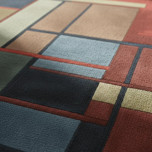 Tapis moderne géométrique en blocs de couleurs, fait à la main, tapis de salon abstrait, tapis d'hôtel - Product Image 3