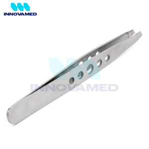 Fácil de usar Antideslizante Buen proveedor Totalmente personalizado Hecho Uso para la belleza en el salón Punta inclinada Pinzas para cejas de acero inoxidable - Product Image 2