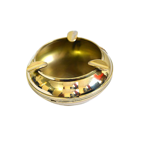 ที่เขี่ยบุหรี่ทรงกลมขนาดสั่งทำพิเศษ คุณภาพดีที่สุด ทำจากทองเหลืองสีทอง สำหรับสูบบุหรี่ซิการ์ ขายดีที่สุด - Product Image 2