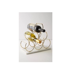 Porte-bouteille en métal galvanisé de conception classique organisateur support de stockage de comptoir porte-bouteilles de vin - Product Image 1