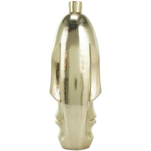 Vase en métal doré, vase sculptural abstrait pour les maisons de luxe, étagère de salon, décoration et accent artistique d'intérieur en provenance d'Inde - Product Image 2