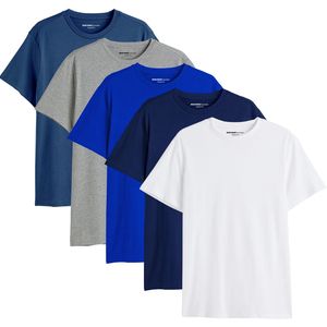 T-shirt pour homme en fibre de bambou 100% de haute qualité, multipack de 3 et 5 pièces, 180 g/m², impression de logo personnalisée, respirant, antibactérien - Product Image 5