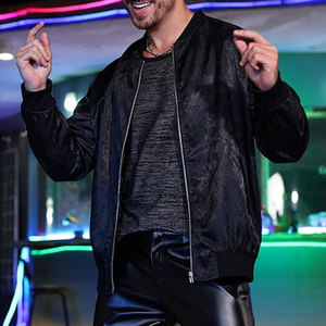 แจ็คเก็ตบอมเบอร์สำหรับผู้ชายแจ็คเก็ตบอมเบอร์แบบลำลองมีปกตั้งบริการ OEM & ODM - Product Image 5