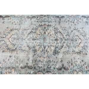 Tapis turc vintage authentique 42X94 pieds bleu beige patchwork design grande surface en laine tissée à plat décorations de salon en latex - Product Image 5