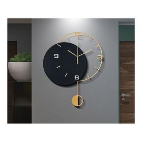 Horloge murale en métal doré au design élégant Design moderne Idéal pour la décoration des bureaux - Product Image 1