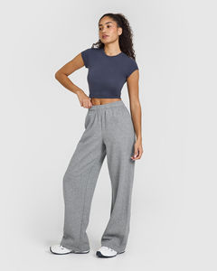 Custom <b>Charcoal</b> Marl Women's Straight Leg Sports <b>Joggers</b> Terry Fleece Soft Touch Women's Sweatpants Women's Pants And Trouser - Product Image 2