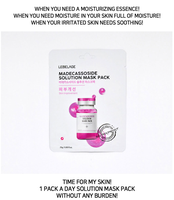 Mascarilla Facial Herbal Calmante e Hidratante K-Beauty con Centella Asiática, Madecassoside, Adenosina, Niacinamida y Ácido Hialurónico, Libre de Crueldad Animal