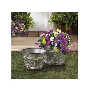 whole sale galvanized metal rectangular flower plants <b>planter</b> balconies or backyards easily grow your favorite plants - Product Image 6