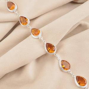 Bracelet en citrine, pierre précieuse, argent sterling 925, bracelet fait à la main, pierre de naissance de novembre, cadeau de bijoux pour femmes - Product Image 5