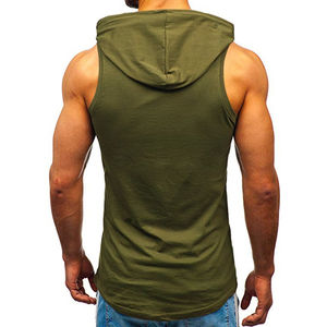 Camiseta sin mangas para hombre de gimnasio sin mangas de algodón transpirable de punto cómodo y personalizado con bolsillo - Product Image 5