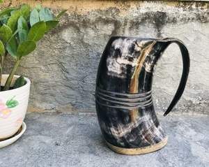 THIS NORSE <b>HANDMADE</b> BUFFALO HORN VIKING DRINKING Horn <b>Mug</b> New Design for Beer and Coffee Natural Drinking Horn <b>Mug</b> - Product Image 6