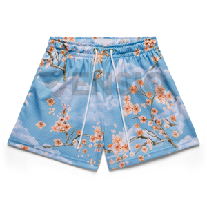 Pantalones Cortos Deportivos para Hombre, 100% Poliéster, Transpirables, de Secado Rápido, Cintura Elástica, Diseño Gráfico Personalizado por Sublimación, Estilo Urbano - Product Image 1