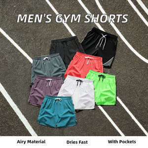 กางเกงวิ่งขาสั้นของผู้ชายกางเกงขาสั้นผ้าคอตตอน100% เอวยางยืดระบายอากาศได้ดีป้องกันริ้วรอยออกแบบได้ตามต้องการ - Product Image 2
