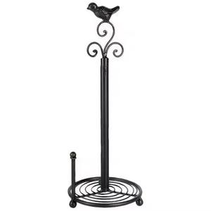 Porte-rouleau d'essuie-tout en fil de fer noir vintage pour la cuisine - Product Image 1