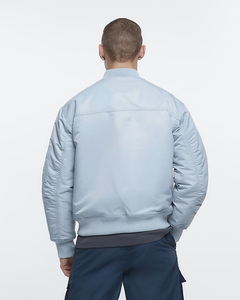 Chaqueta Bomber Personalizada para Hombre 2026, Azul Casual, Corte Regular, Impermeable, Nailon y Poliéster, Cierre de Cremallera, Cuello Alto, Invierno, Servicio OEM - Product Image 3