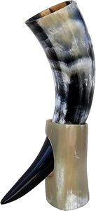 Juego de Tazas Navideñas de Cuerno Estilo Vintage, Hechas a Mano, de Primera Calidad, Ecológicas, con Abridor de Botellas Tallado con Animales Náuticos para Hombre, al Mejor Precio - Product Image 3